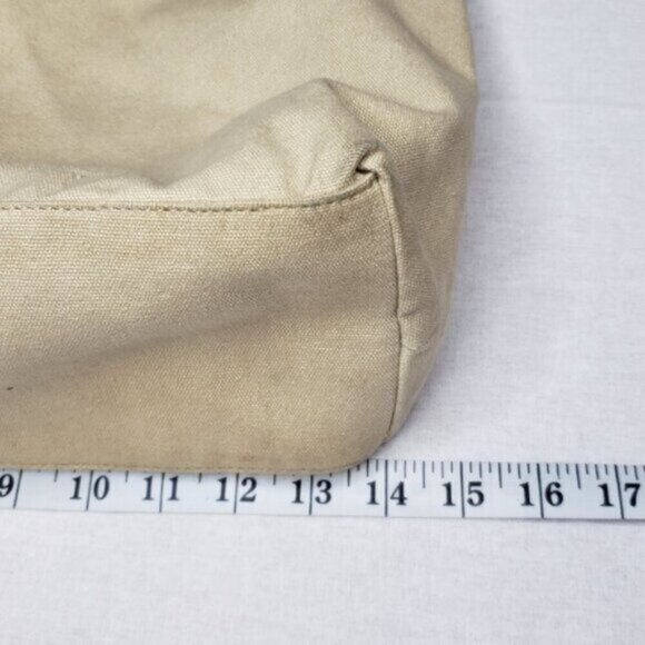 Levi's Shoulder Tote Bag Double Handle Snap Close Beige Cream Cotton - Picture 10 of 16